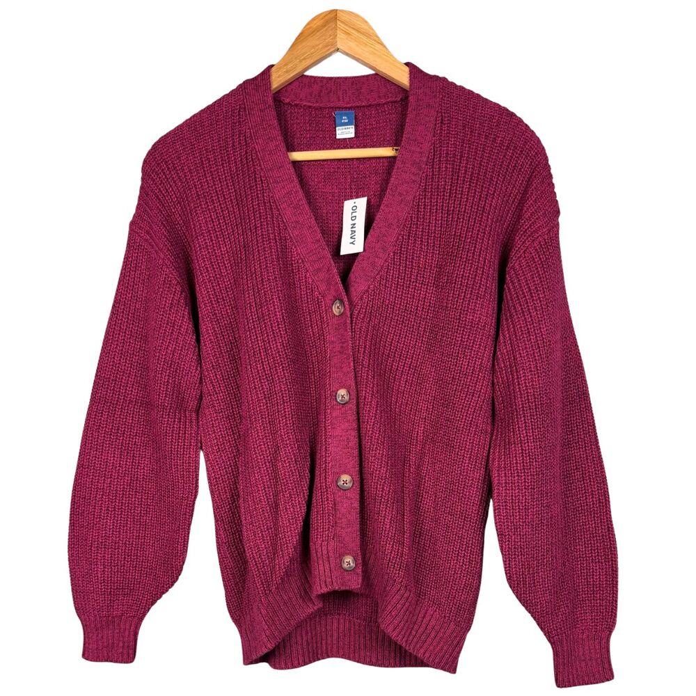 Old Navy Girls Sweater Cardigan Noble Garnet Cocoon Balloon Sleeves XL (12) New